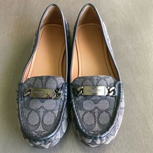 COACH Classic C Black & Grey Loafers